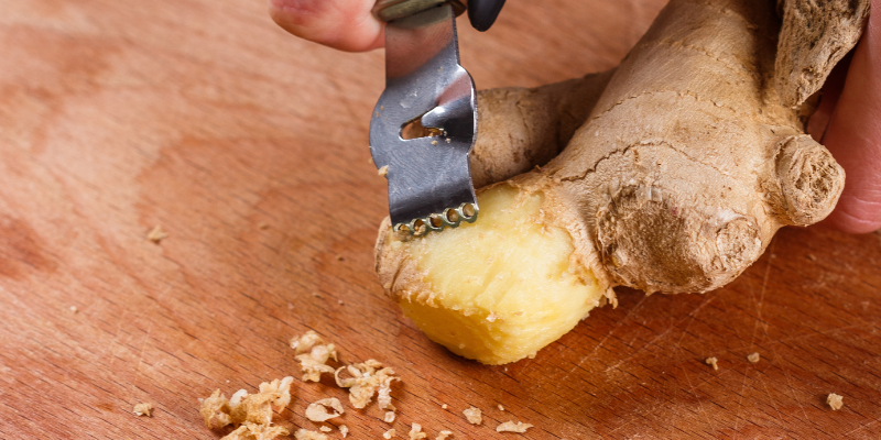 Fresh ginger is the star ingredient in Switchel, providing the spicy kick and digestive benefits that make this drink so unique.